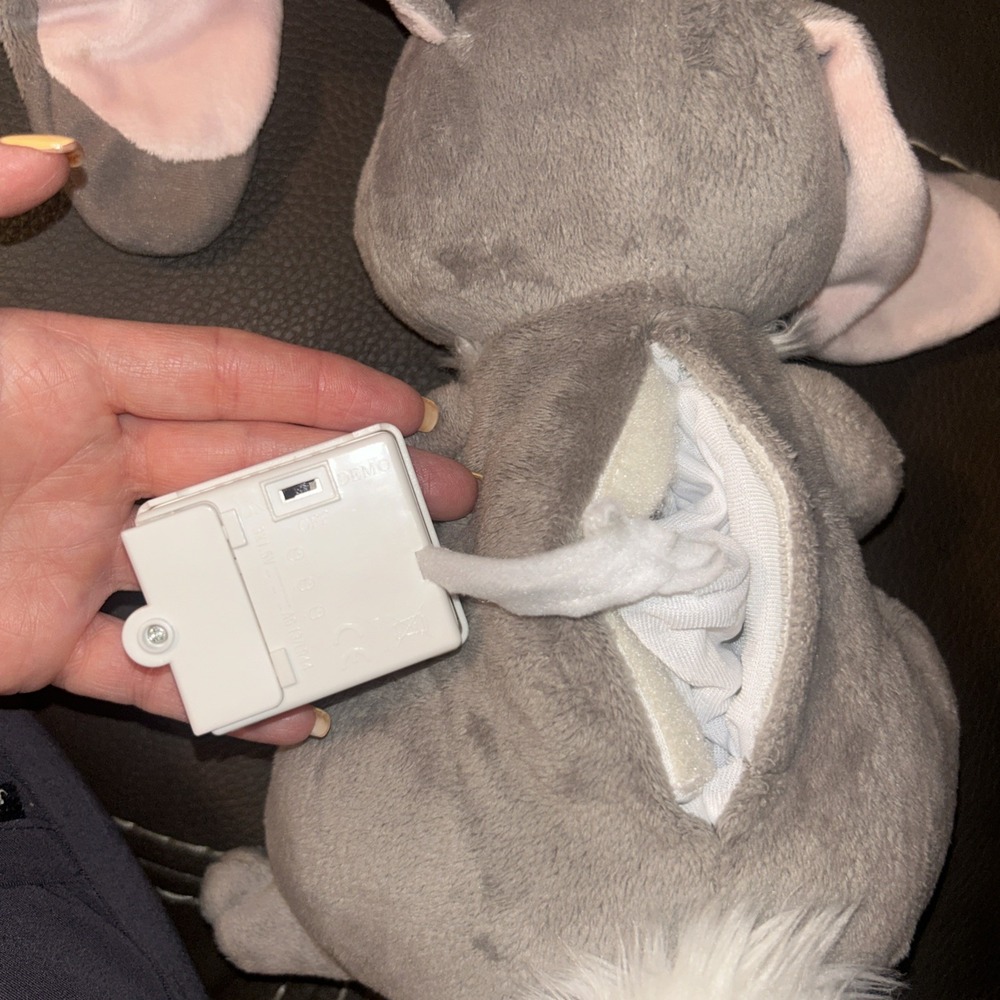 Sofia Bunny Rabbit Plush Battery Activated Gray White Pink Ears - Picture 5 of 6